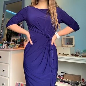 Navy blue knee length semi-formal dress